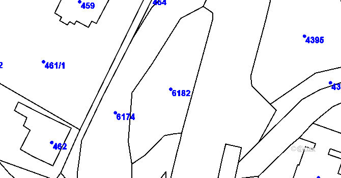 Parcela st. 6182 v KÚ Černošice, Katastrální mapa