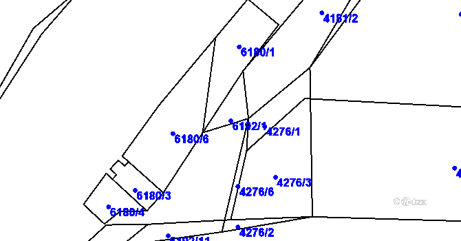 Parcela st. 6192/1 v KÚ Černošice, Katastrální mapa