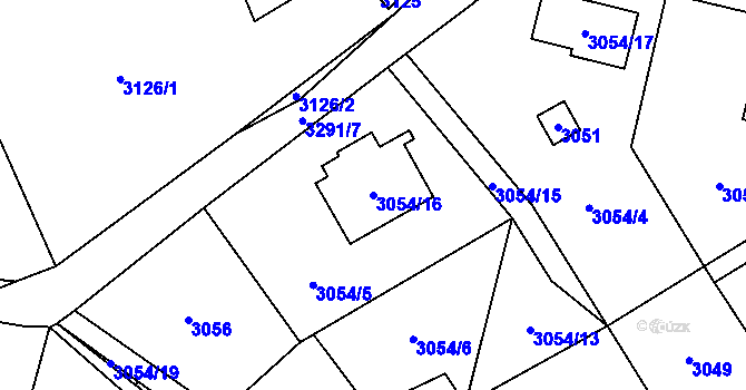 Parcela st. 3054/16 v KÚ Černošice, Katastrální mapa