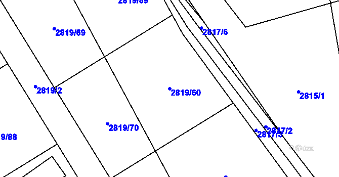 Parcela st. 2819/60 v KÚ Černošice, Katastrální mapa