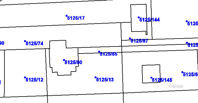 Parcela st. 5125/85 v KÚ Černošice, Katastrální mapa