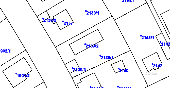 Parcela st. 2139/2 v KÚ Černošice, Katastrální mapa