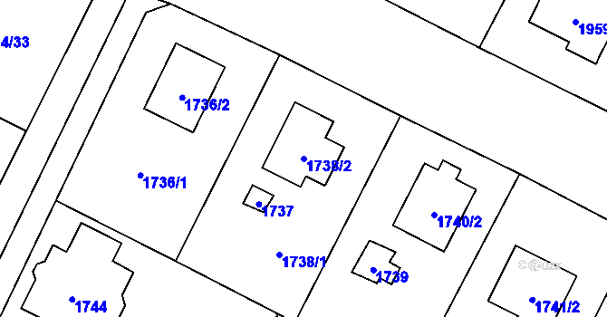 Parcela st. 1738/2 v KÚ Černošice, Katastrální mapa