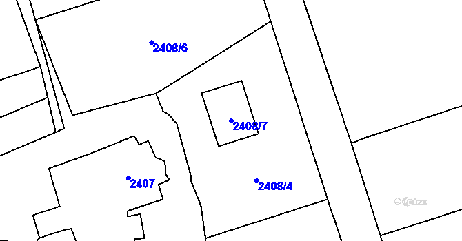 Parcela st. 2408/7 v KÚ Černošice, Katastrální mapa