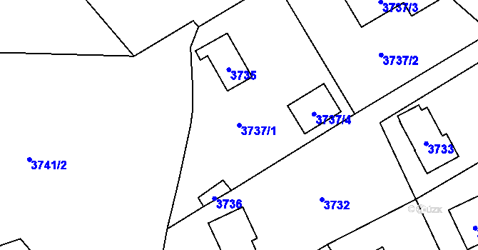 Parcela st. 3737/1 v KÚ Černošice, Katastrální mapa