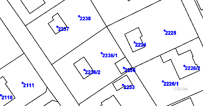 Parcela st. 2236/1 v KÚ Černošice, Katastrální mapa