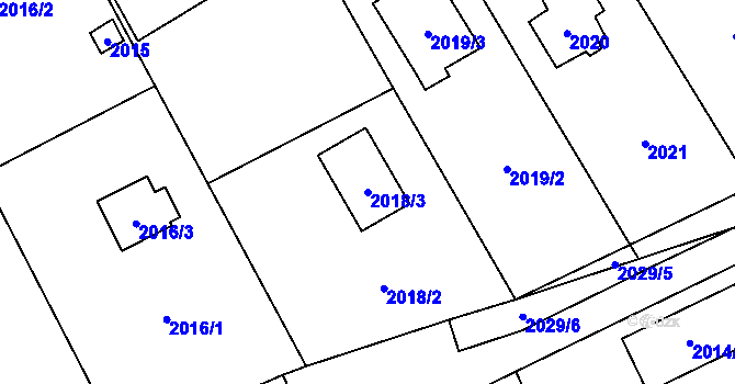 Parcela st. 2018/3 v KÚ Černošice, Katastrální mapa