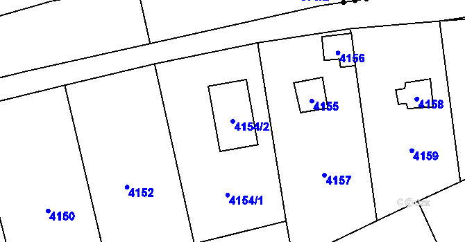 Parcela st. 4154/2 v KÚ Černošice, Katastrální mapa