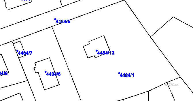 Parcela st. 4484/13 v KÚ Černošice, Katastrální mapa