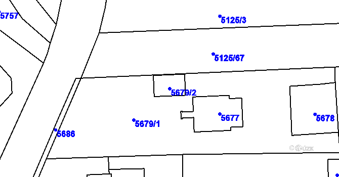 Parcela st. 5679/2 v KÚ Černošice, Katastrální mapa