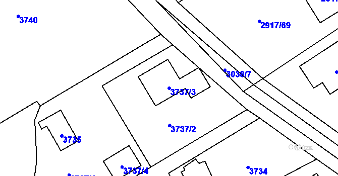 Parcela st. 3737/3 v KÚ Černošice, Katastrální mapa