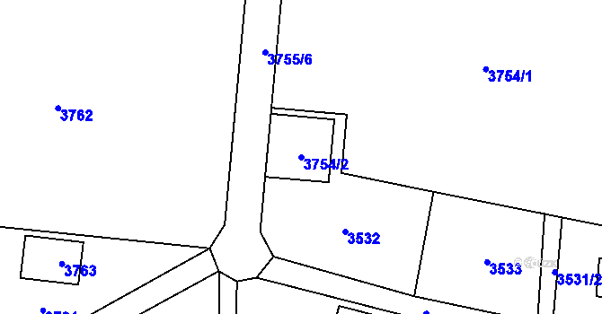 Parcela st. 3754/2 v KÚ Černošice, Katastrální mapa