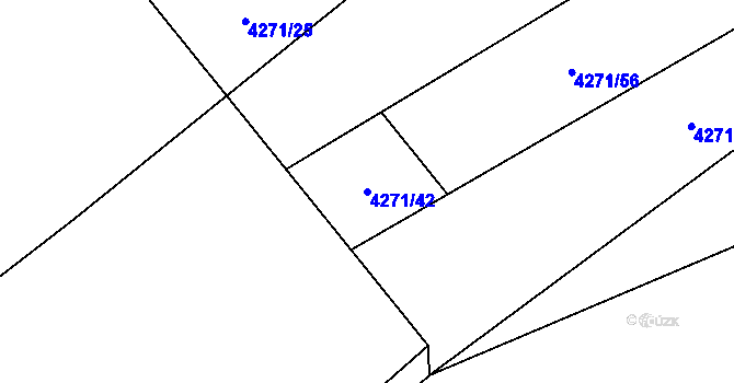 Parcela st. 4271/42 v KÚ Černošice, Katastrální mapa