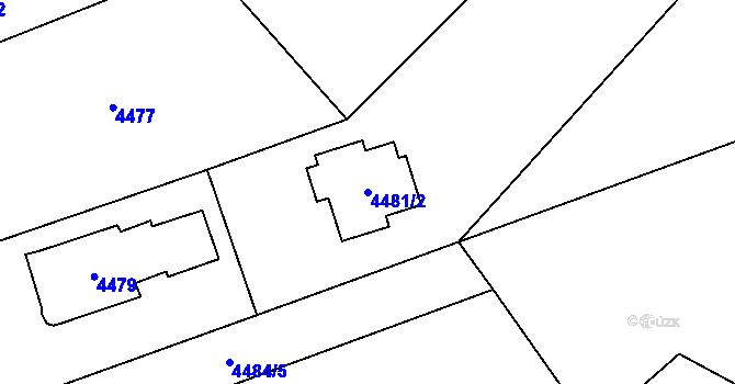 Parcela st. 4481/2 v KÚ Černošice, Katastrální mapa
