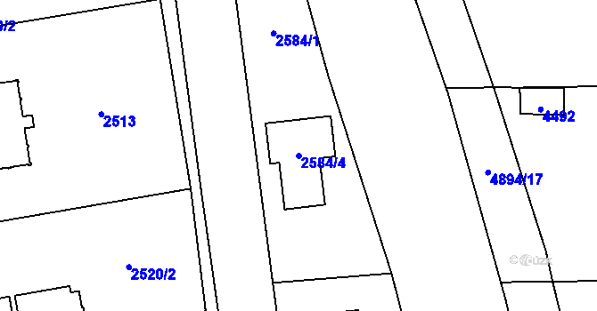 Parcela st. 2584/4 v KÚ Černošice, Katastrální mapa