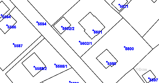 Parcela st. 5602/1 v KÚ Černošice, Katastrální mapa