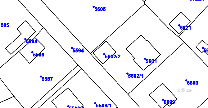 Parcela st. 5602/2 v KÚ Černošice, Katastrální mapa