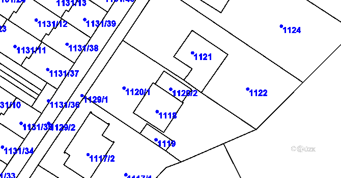Parcela st. 1120/2 v KÚ Černošice, Katastrální mapa