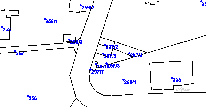 Parcela st. 297/5 v KÚ Černošice, Katastrální mapa