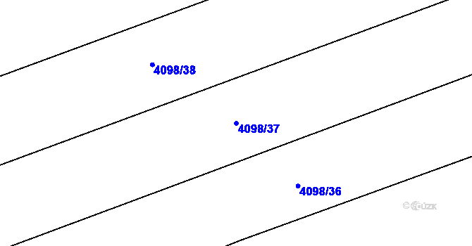 Parcela st. 4098/37 v KÚ Černošice, Katastrální mapa