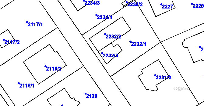 Parcela st. 2232/3 v KÚ Černošice, Katastrální mapa