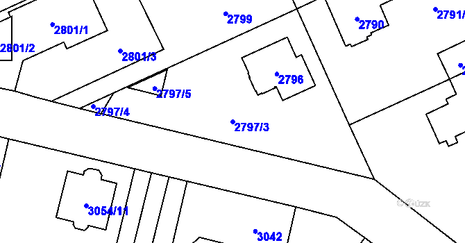 Parcela st. 2797/3 v KÚ Černošice, Katastrální mapa