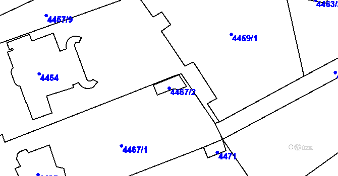 Parcela st. 4467/2 v KÚ Černošice, Katastrální mapa