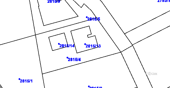 Parcela st. 2815/13 v KÚ Černošice, Katastrální mapa