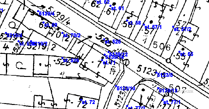 Parcela st. 5139/14 v KÚ Černošín, Katastrální mapa