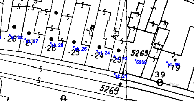 Parcela st. 24 v KÚ Černošín, Katastrální mapa