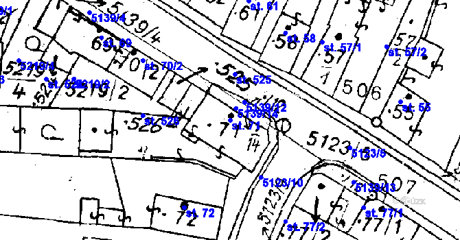 Parcela st. 71 v KÚ Černošín, Katastrální mapa