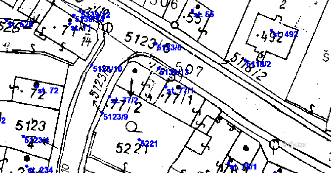 Parcela st. 77/1 v KÚ Černošín, Katastrální mapa