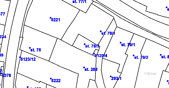 Parcela st. 78/3 v KÚ Černošín, Katastrální mapa