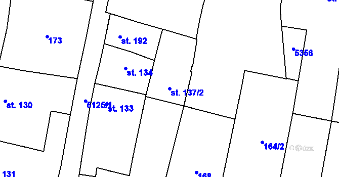 Parcela st. 137/2 v KÚ Černošín, Katastrální mapa
