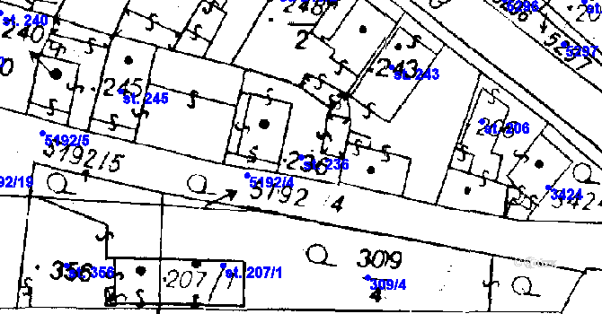 Parcela st. 236 v KÚ Černošín, Katastrální mapa
