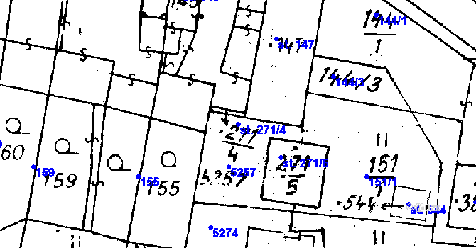 Parcela st. 271/4 v KÚ Černošín, Katastrální mapa