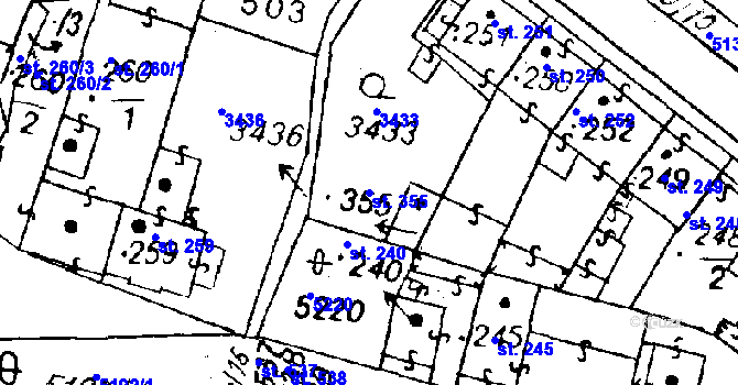 Parcela st. 355 v KÚ Černošín, Katastrální mapa
