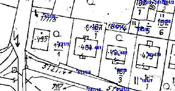 Parcela st. 481 v KÚ Černošín, Katastrální mapa