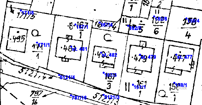 Parcela st. 482 v KÚ Černošín, Katastrální mapa