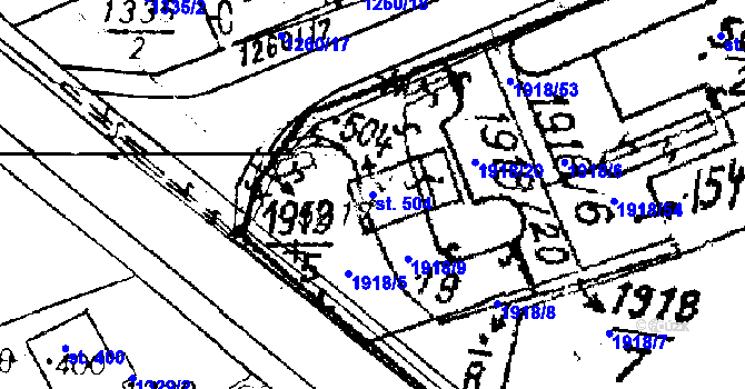 Parcela st. 504 v KÚ Černošín, Katastrální mapa