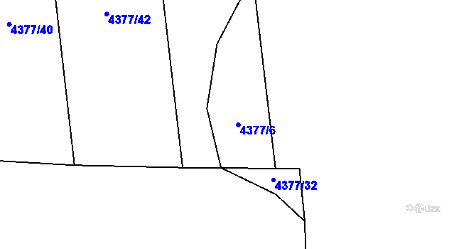 Parcela st. 4377/6 v KÚ Černošín, Katastrální mapa