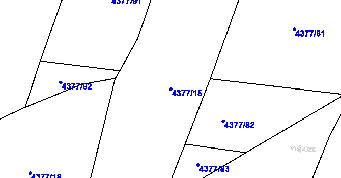 Parcela st. 4377/15 v KÚ Černošín, Katastrální mapa