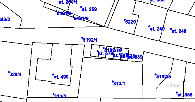 Parcela st. 570 v KÚ Černošín, Katastrální mapa