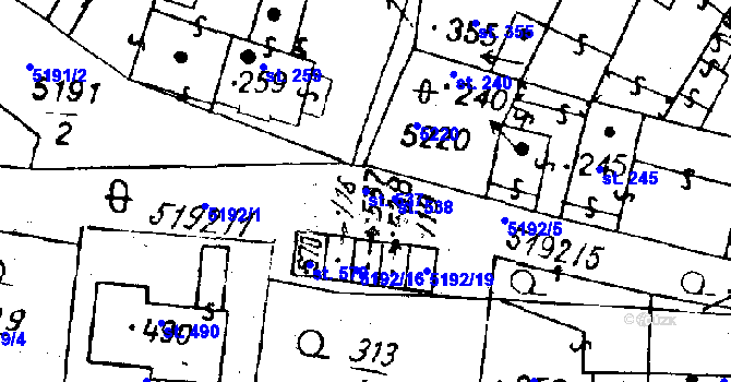 Parcela st. 537 v KÚ Černošín, Katastrální mapa