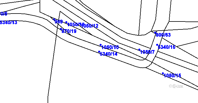 Parcela st. 5340/14 v KÚ Černošín, Katastrální mapa
