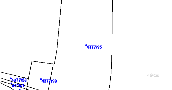 Parcela st. 4377/95 v KÚ Černošín, Katastrální mapa