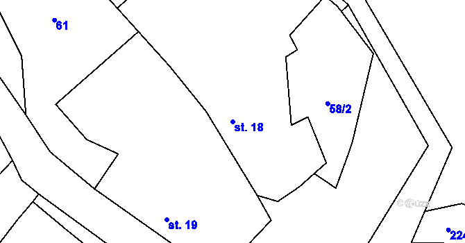 Parcela st. 18 v KÚ Ostrovce, Katastrální mapa