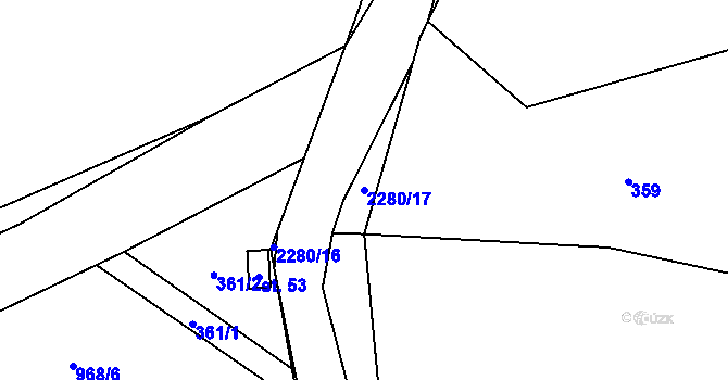 Parcela st. 2280/17 v KÚ Ostrovce, Katastrální mapa