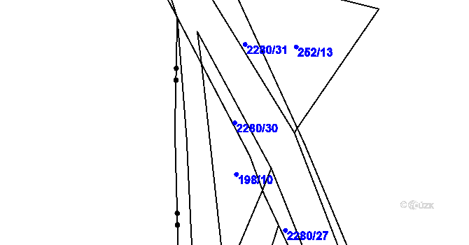 Parcela st. 2280/30 v KÚ Ostrovce, Katastrální mapa