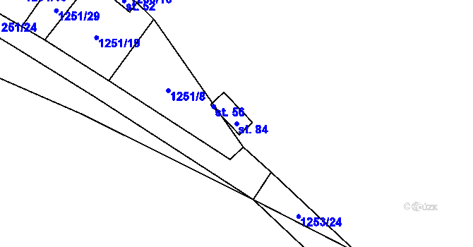Parcela st. 84 v KÚ Ostrovce, Katastrální mapa